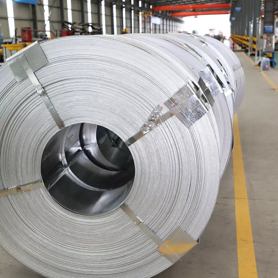 Galvanized steel strip coil standing vertical